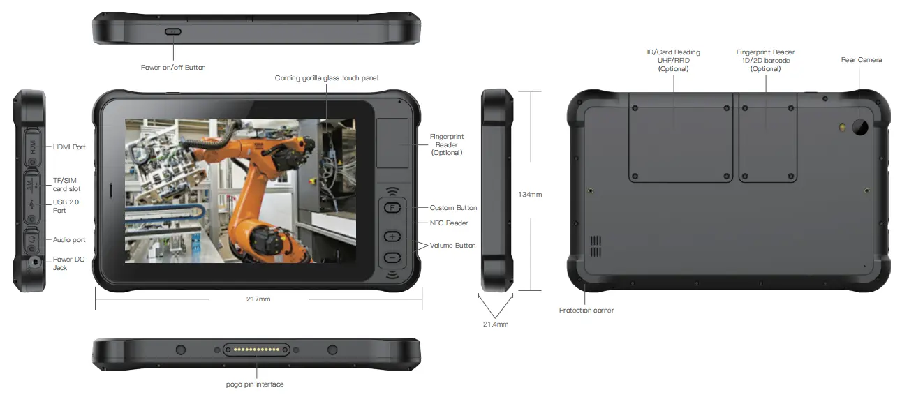 Six Views of 7'' Android Tablet EM-Q75